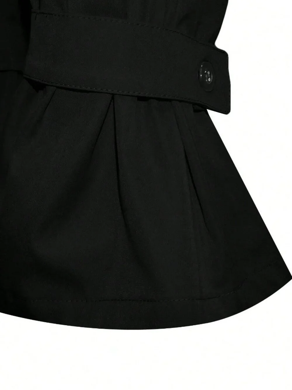 Black Casual Women's Elegant Ruffle Loose Leg Long Lantern Pants